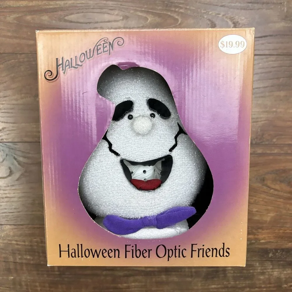 Gemmy Halloween Fiber Optic Friends Happy Ghost 2006 Open Box Complete‎ Tested